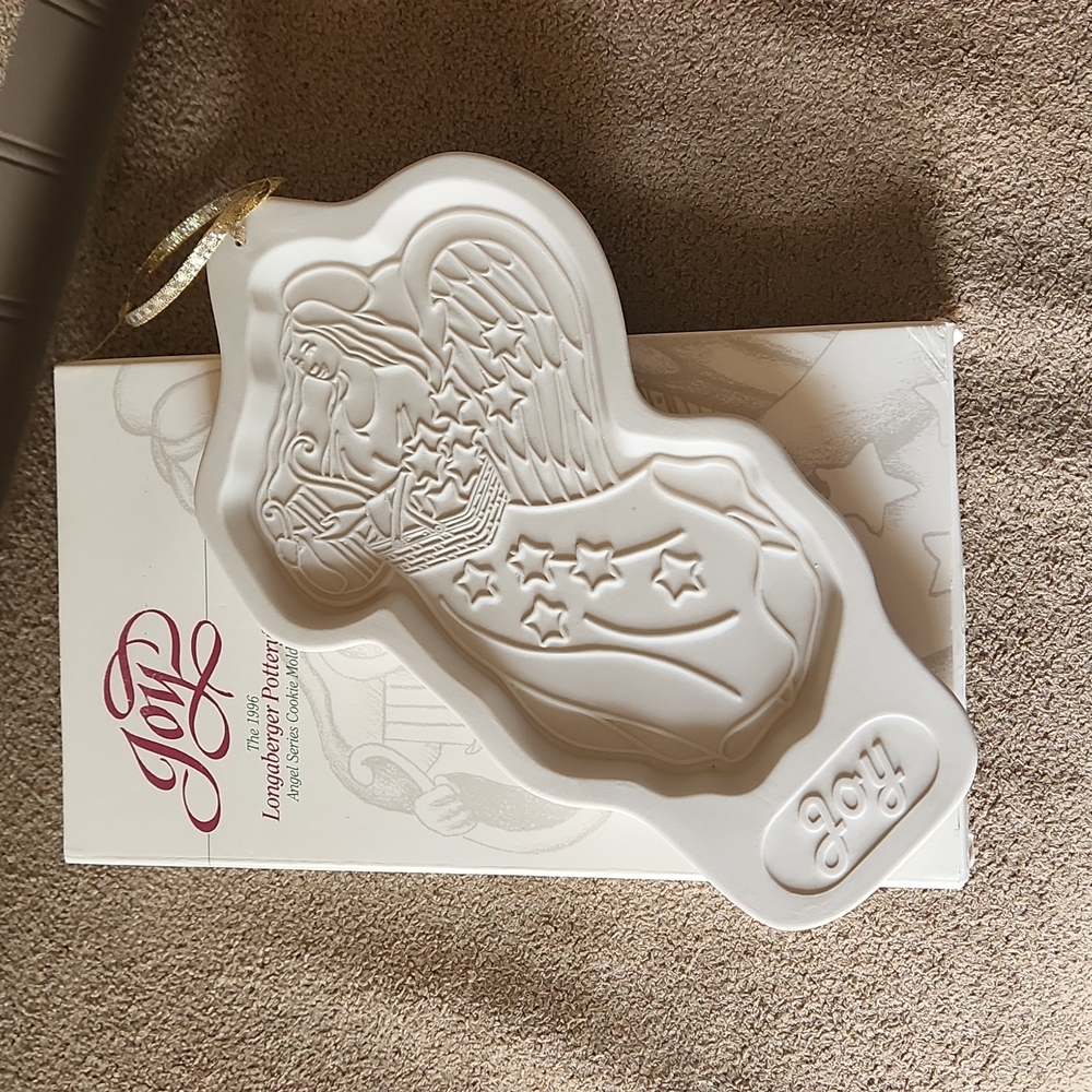 NIB  Vintage 1996 Longaberger clay cookie mold Joy Angel CO71 collectable
